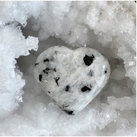 Moonstone with Black Tourmaline Heart