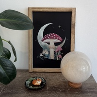 Forest Mushroom Wooden Framed Wall Art