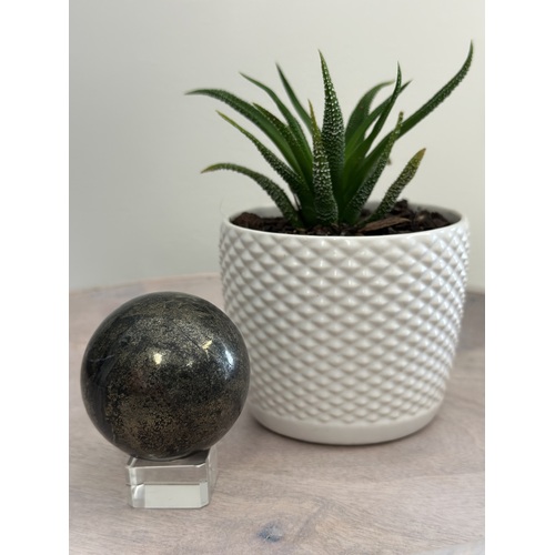 Pyrite in Magnetite Sphere