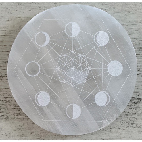 Selenite Moon Phase Charging Plate