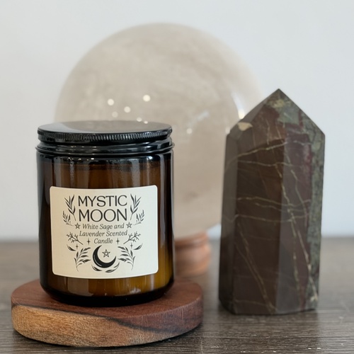 Mystic Moon White Sage and Lavendar Candle
