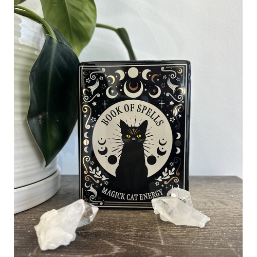 Black Magick Book Shaped Flower Vase